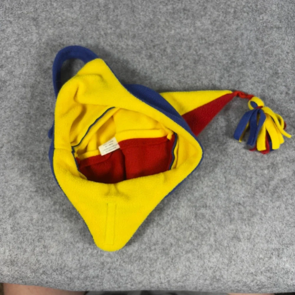 Nice Caps Toddler Fleece Earflap Jester Hat Size Toddler Blue Red Yellow Tassel